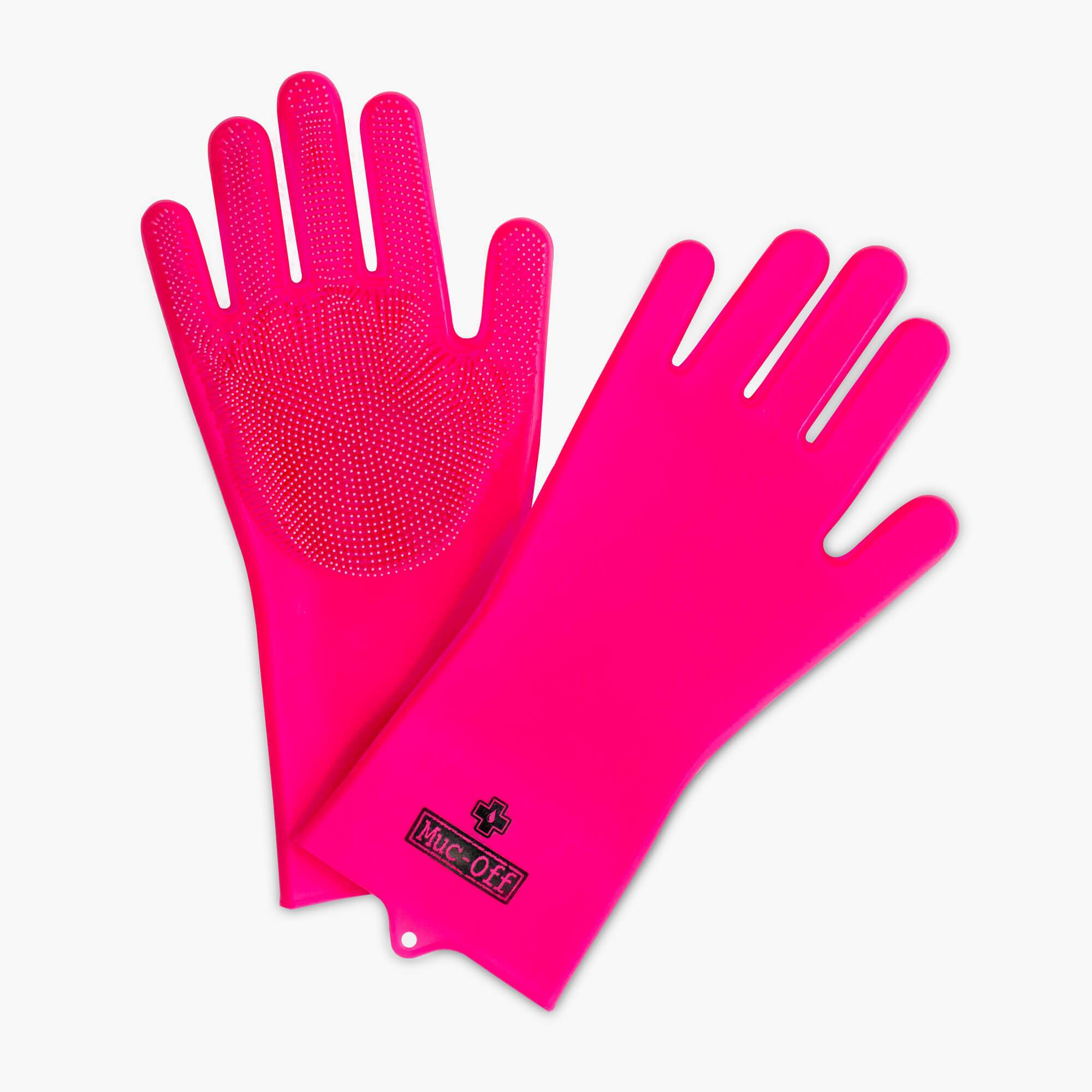muc-off handschuhe reinigung Deep Scrubber Gloves Alpina MTB Helme und family_Equipements no more dirt that Farbe:Neon Grün